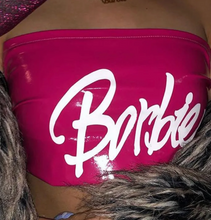 Load image into Gallery viewer, PINK VINYL BARBIE CROP TOP
